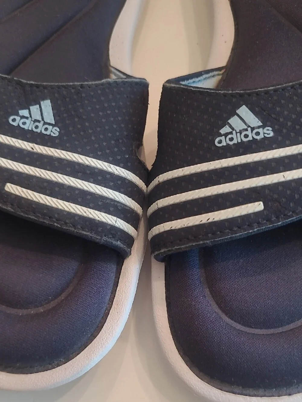 Adidas Slip On Slides Adjustable Open Toe Comfort Foam Bed Rubber Sole Sandal